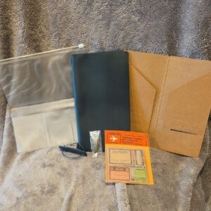 Elegant Black Leather Notebook Cover Set